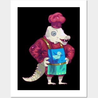 Cute Crocodile Chef Posters and Art